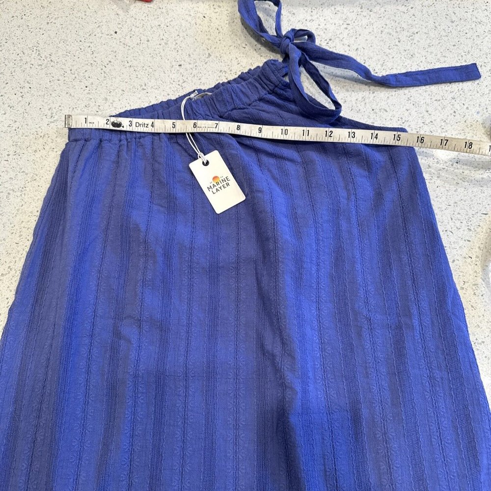 NEW Marine Layer XS Cassia Dress - Marlin One Shoulder Lined Blue 100% Cotton - Picture 12 of 13